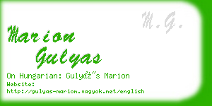 marion gulyas business card